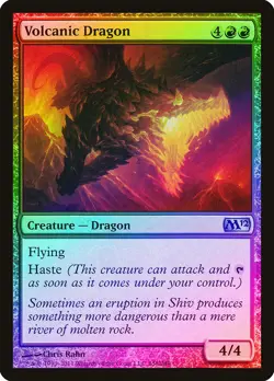 Volcanic Dragon FOIL Magic 2012 / M12 NM Red Uncommon MAGIC MTG CARD ABUGames - Image 1