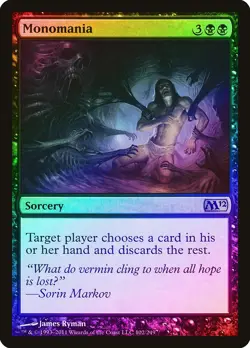 Monomania FOIL Magic 2012 / M12 NM Black Rare MAGIC GATHERING CARD ABUGames - Image 1