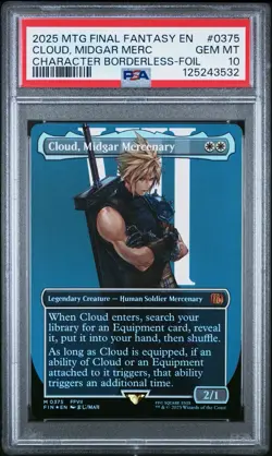 2025 MTG Final Fantasy Cloud Midgar Mercenary Borderless FOIL 0375 PSA 10 FF7 - Image 1