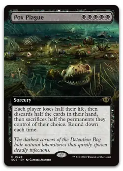 Pox Plague (Extended Art) #328 (NM) Secrets of Strixhaven SOS Magic MTG - Image 1