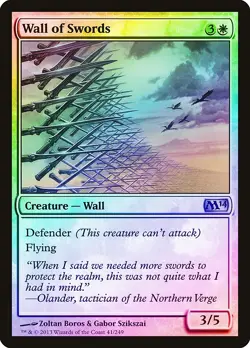 Wall of Swords FOIL Magic 2014 / M14 NM White Uncommon MAGIC MTG CARD ABUGames - Image 1