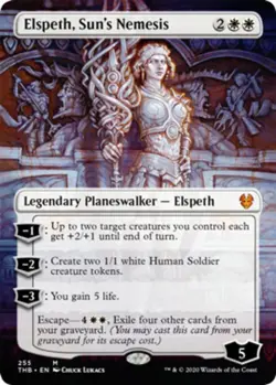 MTG Elspeth, Sun's Nemesis - Foil - Borderless, Theros Beyond Death, Moderately - Image 1