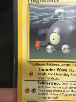 Misprint Pokemon Card Magnemite Base Set 53/102 Printer Hickey Error MP - Image 2