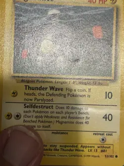 Misprint Pokemon Card Magnemite Base Set 53/102 Printer Hickey Error MP - Image 4