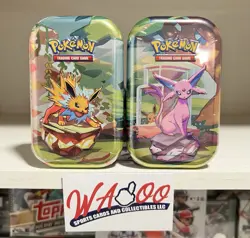Pokemon Scarlet & Violet Prismatic Evolutions Factory Sealed Mini Tin - 2x Tins - Image 1