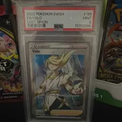 Pokemon Volo Full Art Holo Ultra Rare 196/196 Lost Origin PSA 9 2022 - Image 1