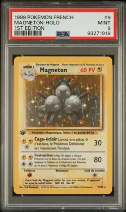 1999 POKEMON FRENCH 1ST EDITION #9 MAGNETON-HOLO PSA 9 - Image 1