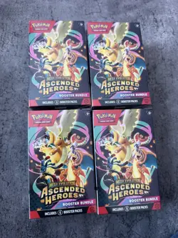 4x Pokemon Ascended Heroes Booster Bundle Factory Sealed Booster Packs - Image 1