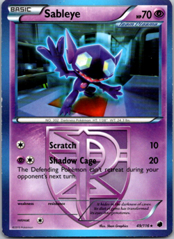 Pokemon TCG Sableye Plasma Freeze 49/116 Regular Rare MP - Image 1