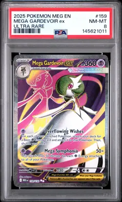 PSA 8 Mega Gardevoir Ex 159 Ultra Rare Tcg 2025 Pokemon Meg En-Mega Evolution - Image 1