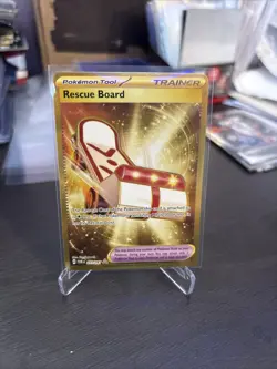 Pokemon Rescue Board Gold Rare Full Art Holo 225/167 Twilight Masquerade - Image 1