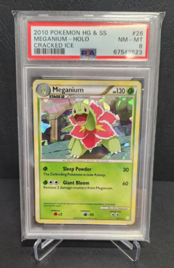 Pokemon Meganium Cracked Ice Holo #26 -2010 Heart Gold Soul Silver Mint PSA 8 - Image 1
