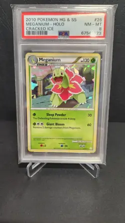 Pokemon Meganium Cracked Ice Holo #26 -2010 Heart Gold Soul Silver Mint PSA 8 - Image 2