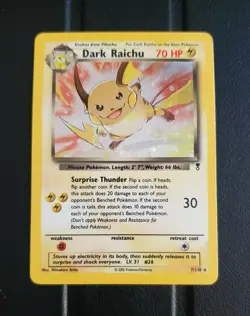 Pokemon Legendary Collection Dark Raichu 7/110 Holo Rare MP - Image 1