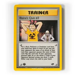 Pokemon - Blaine's Quiz #3 - 1st Edition - Non Holo - 112/132 - Gym Challenge - Image 1