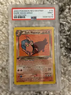 2002 POKEMON NEO DESTINY 1ST EDITION #18 DARK MAGCARGO PSA 9 - Image 1