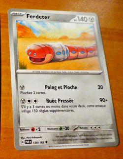 POKEMON FAILLE PARADOXE CARD CARTE FERDETER 138/182 PAR FR JCC MINT - Image 1