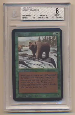 BGS 8 MTG Magic the Gathering Alpha Grizzly Bears NM/MINT Condition!! - Image 1