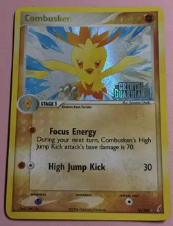 2006 POKEMON EX CRYSTAL GUARDIANS COMBUSKEN 16/100 STAMPED HOLO RARE LP - Image 1