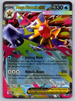 MEGA STARMIE EX 021/088 HOLO DOUBLE RARE POKEMON PERFECT ORDER NM/M - Image 1