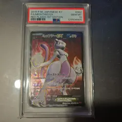 Full-Art Mewtwo EX Pokemon 2015 XY8 Red Flash SR 1st ED Japanese 062/059 PSA 10 - Image 1
