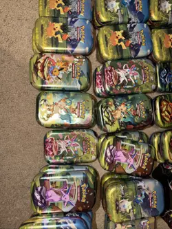 Pokemon Mini Tins Empty Lot of 60 Tins No Packs Only Card And Coin Included - Image 5