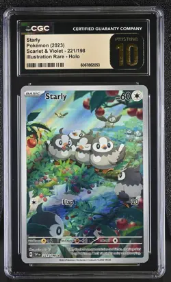2023 POKEMON SCARLET & VIOLET ILLUSTRATION RARE STARLY 221 CGC 10 PRISTINE - Image 1
