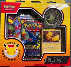 5 Pokemon 30th Anniversary TCG Phantasmal Flames 2026 Blister Promo Pikachu Coin - Image 2