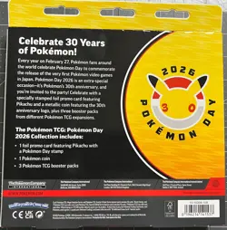 5 Pokemon 30th Anniversary TCG Phantasmal Flames 2026 Blister Promo Pikachu Coin - Image 3