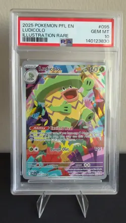 Pokemon Ludicolo Illustration Rare Holo 095/094 Phantasmal Flames PSA 10 English - Image 1