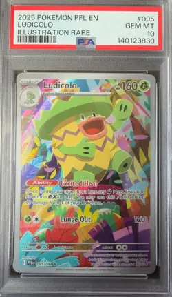 Pokemon Ludicolo Illustration Rare Holo 095/094 Phantasmal Flames PSA 10 English - Image 3