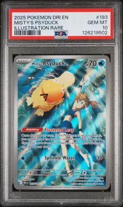 Misty's Psyduck 193/182 - 2025 Pokemon Destined Rivals Illustration Rare PSA 10 - Image 1