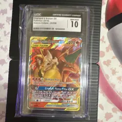 Pokemon Charizard & Braixen GX 22/236 Cosmic Eclipse Ultra Rare Holo CGC 10 - Image 1