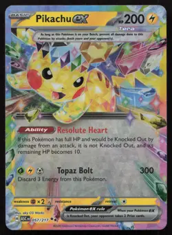 Pikachu ex 057/217 Double Rare Ascended Heroes Pokemon Holo Near Mint - Image 1