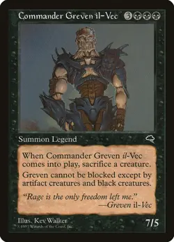 Commander Greven il-Vec Tempest PLD Black Rare MAGIC GATHERING CARD ABUGames - Image 1
