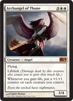 1 x Archangel of Thune - Foil - Magic 2014 - Moderate Play - MTG - Image 1