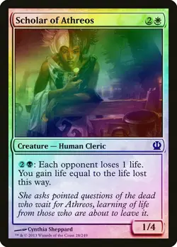 Scholar of Athreos FOIL Theros NM White Common MAGIC GATHERING CARD ABUGames - Image 1