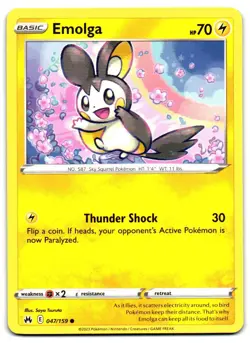 Emolga 047/159 - Crown Zenith Common Pokemon TCG - LP Card - Image 1