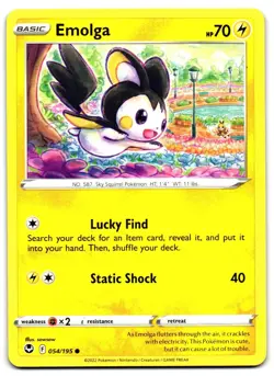 Emolga 054/195 - Silver Tempest Common Pokemon TCG - M/LP Card - Image 1