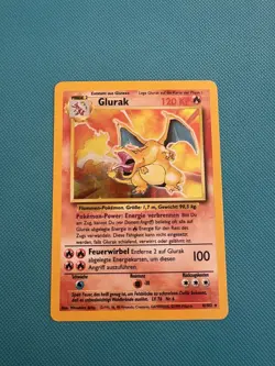 Pokemon TCG Glurak Charizard Base Set 4/102 German Rare Card - Image 3