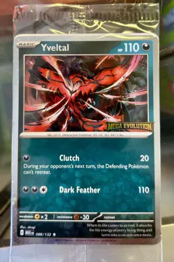 Pokemon Mega Evolutions - Yveltal 088/132 - Stamped Promo Card - SEALED - Image 1