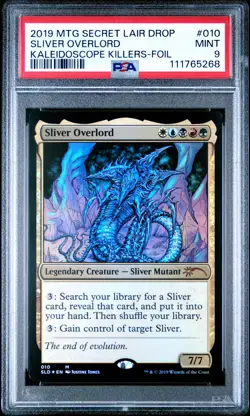 2019 MTG SECRET LAIR DROP KALEIDOSCOPE KILLERS-FOIL #010 SLIVER OVERLORD PSA 9 - Image 1