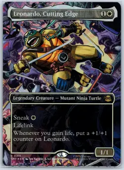 Leonardo, Cutting Edge (Borderless) Foil Teenage Mutant Ninja Turtles 211 NM MTG - Image 1