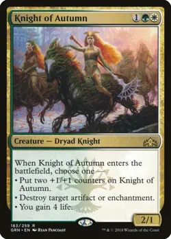 Knight of Autumn Guilds of Ravnica NM White Green Rare MAGIC MTG CARD ABUGames - Image 1