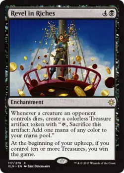 1 x Revel in Riches - Foil - Ixalan - Moderate Play - MTG - Image 1