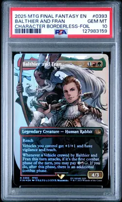 2025 MTG FINAL FANTASY CHARACTER BORDERLESS-FOIL #0393 BALTHIER AND FRAN PSA 10 - Image 1