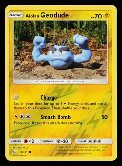 Alolan Geodude 35/181 Reverse Holo Common Team Up Pokemon Card - Image 1