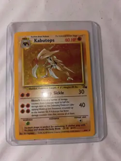 Pokemon Kabutops 60 HP Holo Rare Fossil Unlimited 9/62 English Card 1999 - Image 1