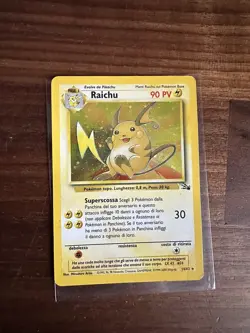 Pokemon Raichu #14 ITALIAN Holo Foil Fossil Single - Image 1