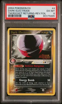 Dark Electrode 4/109 EX Team Rocket Returns Reverse Stamped Holo Pokemon PSA 6 - Image 1